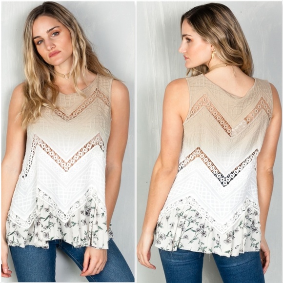 "BOHO BEAUTY" COLOR-BLOCK & FLORAL TOP - Picture 3 of 4